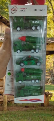 Picture of High Quality ABS Metal 5PCS Military Pull Back Tank Toys Army Car Toys for Kids Green