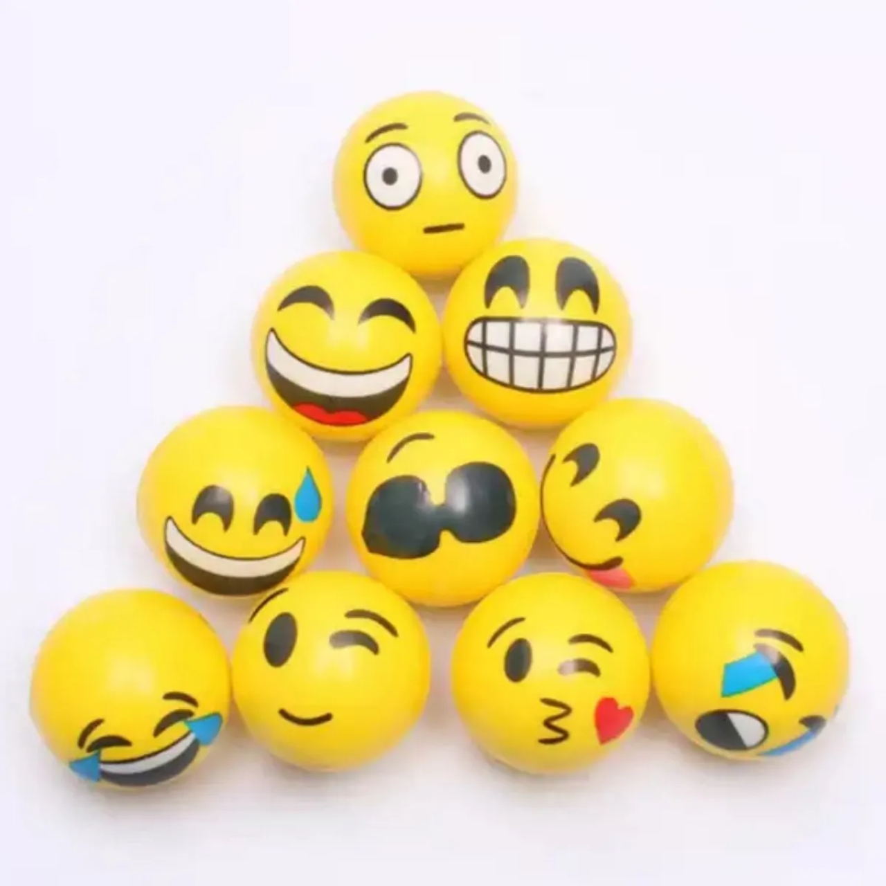 Picture of Hand exercise ball Stress reliever emoji ball - 1pcs Yellow