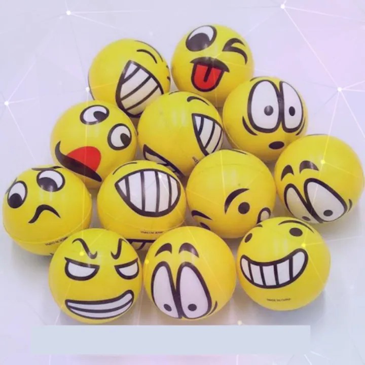 Picture of Hand exercise ball Stress reliever emoji ball - 1pcs Yellow