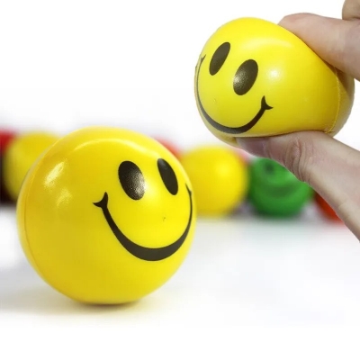 Picture of Hand exercise ball Stress reliever emoji ball - 1pcs Yellow