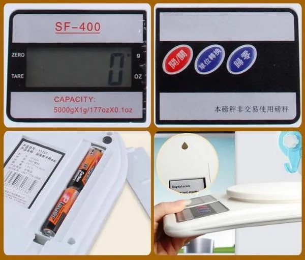 Picture of Kitchen Weight Scale Machine Digital Kitchen Weight Machine Model SF400 Weight Machine Mini Weight Measuring Scale With Digital Display White