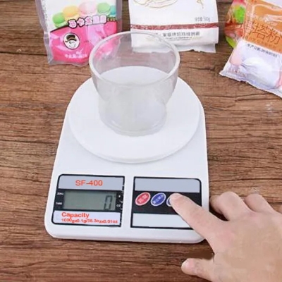 Picture of Kitchen Weight Scale Machine Digital Kitchen Weight Machine Model SF400 Weight Machine Mini Weight Measuring Scale With Digital Display White