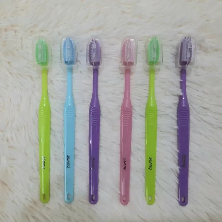 Picture of Sunny soft toothbrush multicolour 12 Pcs with cap