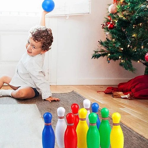 Picture of Bowling toy Set 6 Pins 2 Balls Plastic Ball Indoor Sport Games