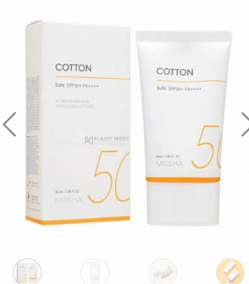 Picture of Missha All Around Safe Block Cotton Sun SPF 50+ PA++++ (KOREA) - 50ml
