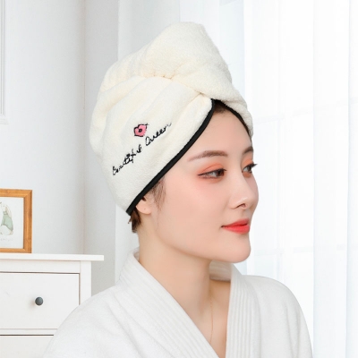 Picture of Magic Hair Wrap Bath Salon Towels Fast Drying Absorbent Cap For Women And Girls - White