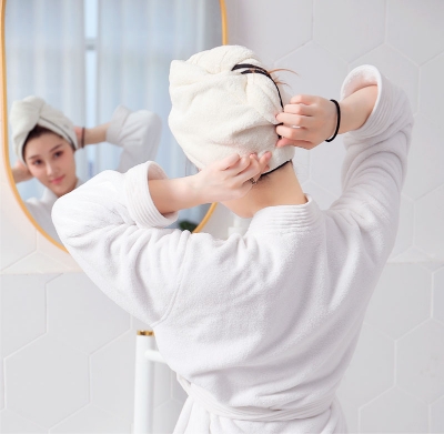 Picture of Magic Hair Wrap Bath Salon Towels Fast Drying Absorbent Cap For Women And Girls - White