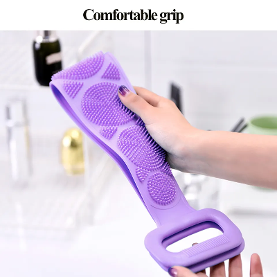 Picture of Silicone Back Bath Shower Wash Body Belt Brush Bath Towel Exfoliating Body Brush Body scrubber Tool