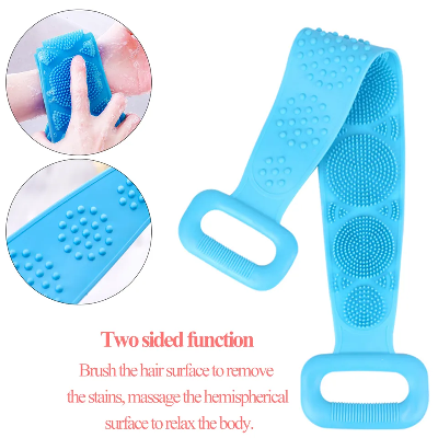 Picture of Silicone Back Bath Shower Wash Body Belt Brush Bath Towel Exfoliating Body Brush Body scrubber Tool