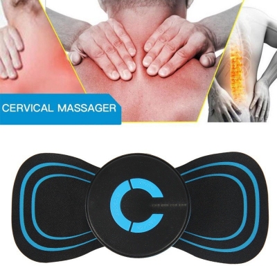 Picture of New Mini Portable Rechargeable Stimulator Pain Relief Massage Paste Electric Cervical Spine Leg Back Massager To Lose Weigh - Black