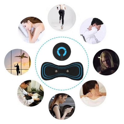 Picture of New Mini Portable Rechargeable Stimulator Pain Relief Massage Paste Electric Cervical Spine Leg Back Massager To Lose Weigh - Black