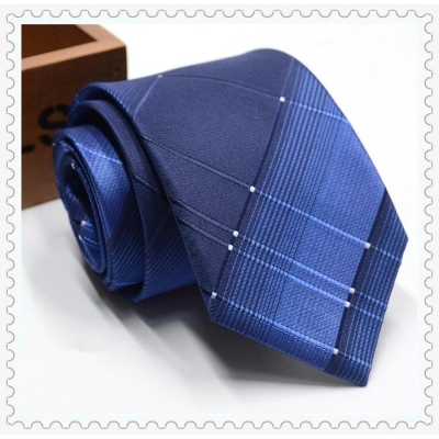 Picture of Men's Tie 8cm Zipper System Blue Colour Stripes Long Time for Professional Business Tie - Blue Stripe,Int:L