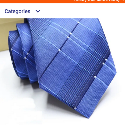Picture of Men's Tie 8cm Zipper System Blue Colour Stripes Long Time for Professional Business Tie - Blue Stripe,Int:L
