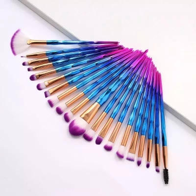 Picture of 20 Pcs/set Rainbow Different color makeup brush set - Multicolor
