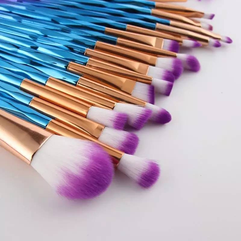 Picture of 20 Pcs/set Rainbow Different color makeup brush set - Multicolor
