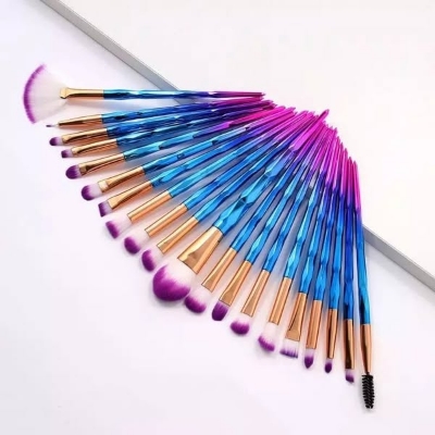 Picture of 20 Pcs/set Rainbow Different color makeup brush set - Multicolor