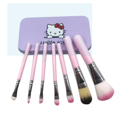 Picture of Hello Kitty 7 Pcs/Set Makeup Brush Set with Box - Pink