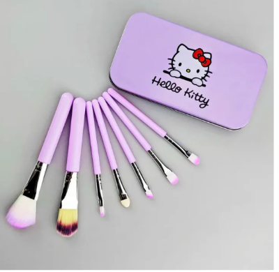 Picture of Hello Kitty 7 Pcs/Set Makeup Brush Set with Box - Pink
