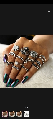 Picture of Buy 14 Pcs/Set Stylish And Modern Silver Color Amazing Finger Ring For Fashion Party Women

Ring S - 