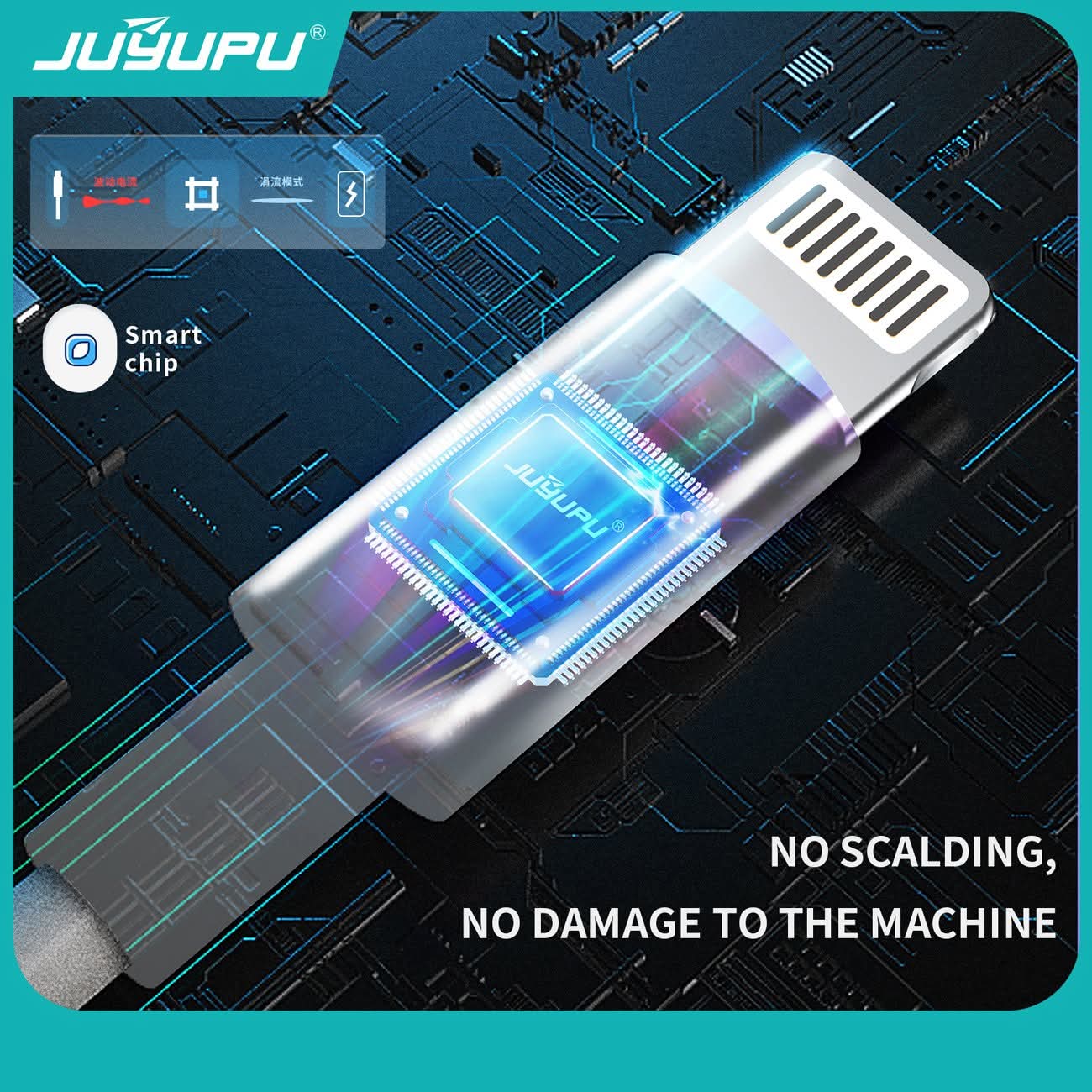 Picture of PD Cable -JUYUPU Type C to Apple 30W orginal PD Cable  Type C To Apple Cable Type C To lightning Fast Charging Cable Support 6A White 1.2M - White