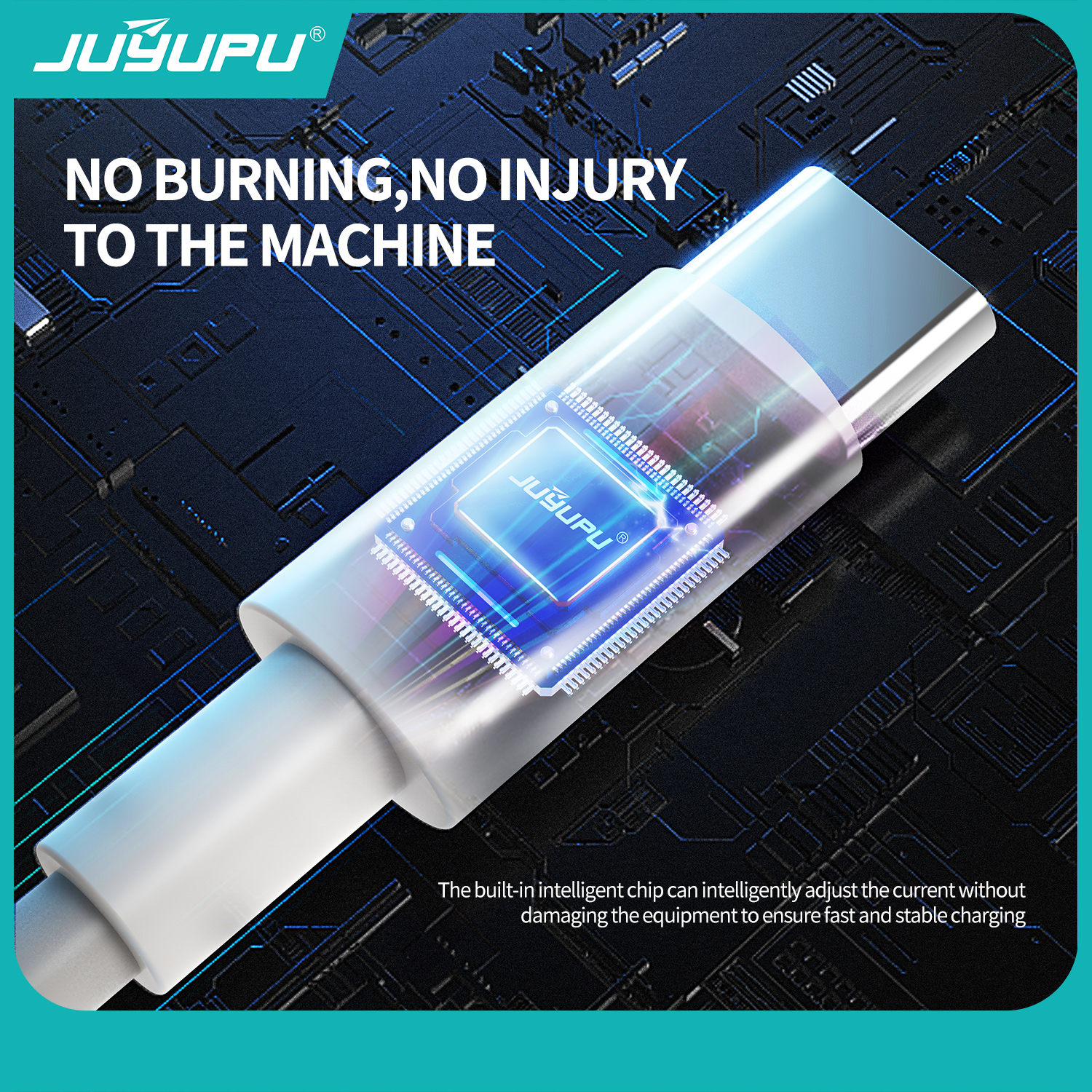 Picture of JUYUPU Type C to C 100W orginal PD Cable  Type C To Type C Cable Type C To Type C Fast Charging Cable Support 6A White 1.2M - White