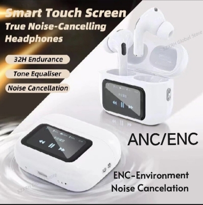 Picture of JUYUPU  A9Pro Earbuds_Airpods pro_ANc_Enc Touch Screen Display with TWS Earbuds - White_tws_earbuds,airpods - White