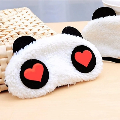 Picture of Panda Face Soft Eye Sleeping Mask Heart Shape - Multicolor