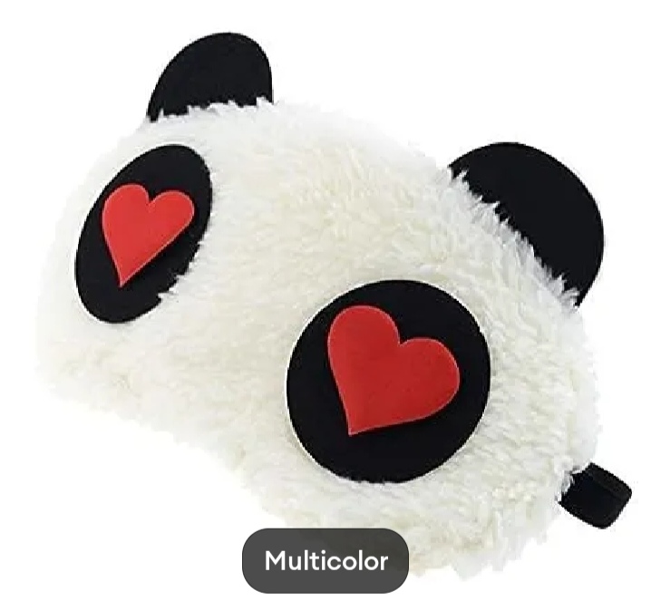 Picture of Panda Face Soft Eye Sleeping Mask Heart Shape - Multicolor