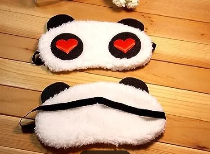 Picture of Panda Face Soft Eye Sleeping Mask Heart Shape - Multicolor