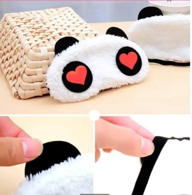Picture of Panda Face Soft Eye Sleeping Mask Heart Shape - Multicolor