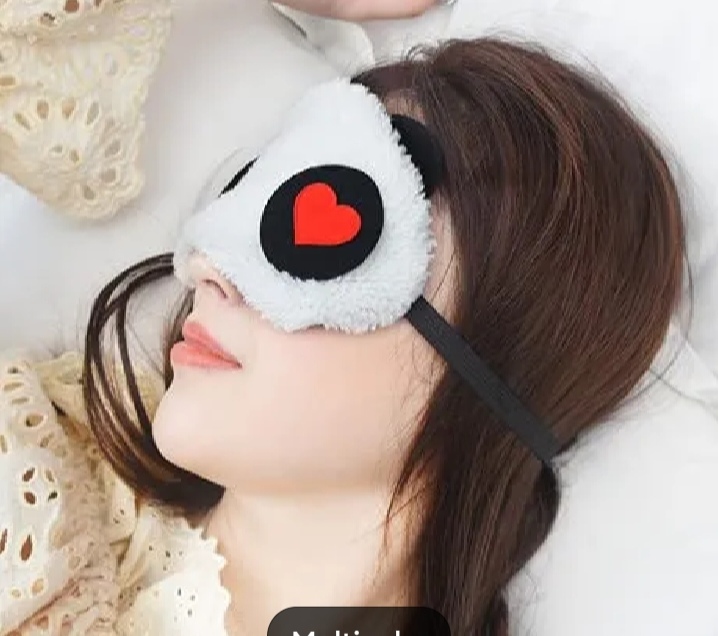 Picture of Panda Face Soft Eye Sleeping Mask Heart Shape - Multicolor