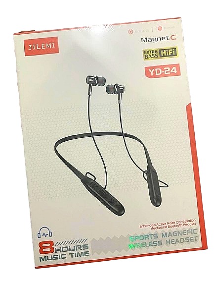 Picture of JILEMI Neckband YD-24 wireless Bluetooth 5.0  headset neckband earphones sport magnetic headset in ear earbuds stereo headphones with mic for driving running headset - Black