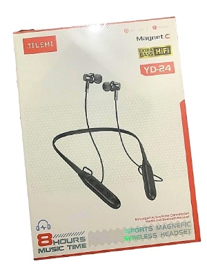 Picture of JILEMI Neckband YD-24 wireless Bluetooth 5.0  headset neckband earphones sport magnetic headset in ear earbuds stereo headphones with mic for driving running headset - Black