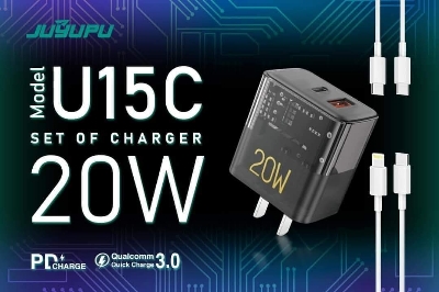 Picture of JUYUPU U15 PD 20w pd+ usb Type-C to Type-C,Type-C to Apple lightning Fast Charger Travel Charger 20watt Fast Wall Travel Chargers Adapter Cto C_20w PD - 