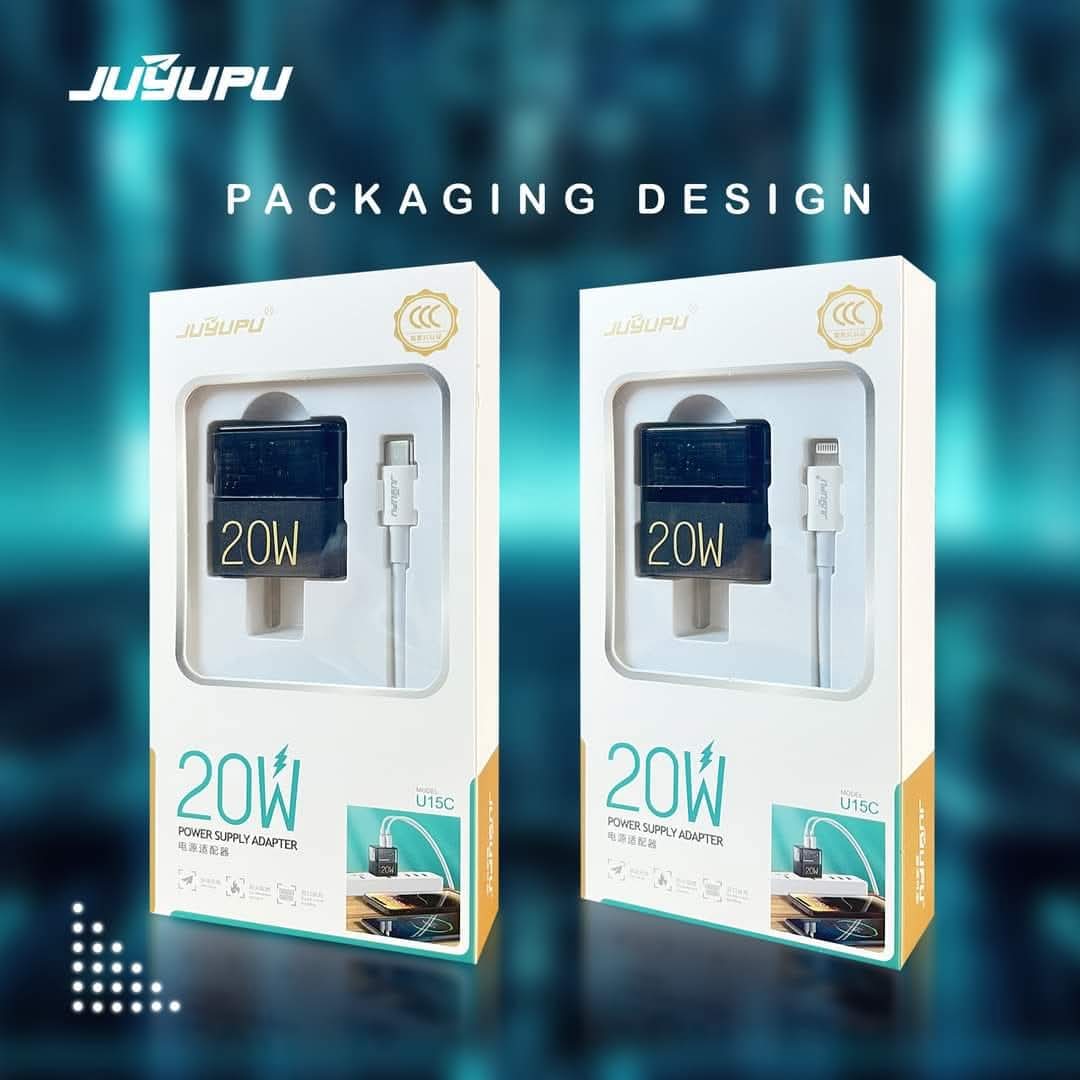 Picture of JUYUPU U15 PD 20w pd+ usb Type-C to Type-C,Type-C to Apple lightning Fast Charger Travel Charger 20watt Fast Wall Travel Chargers Adapter Cto C_20w PD - 