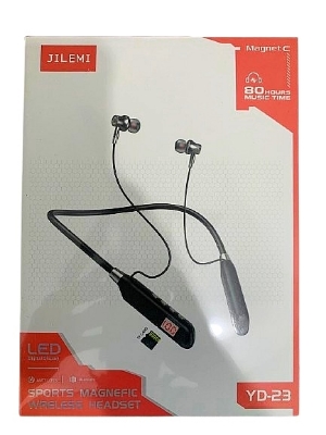 Picture of JILEMI Neckband YD23 ,display 80 Hours Music Time wireless Bluetooth 5.0  headset neckband earphones sport magnetic headset in ear earbuds stereo headphones with mic for driving running headset - Black