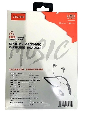 Picture of JILEMI Neckband YD23 ,display 80 Hours Music Time wireless Bluetooth 5.0  headset neckband earphones sport magnetic headset in ear earbuds stereo headphones with mic for driving running headset - Black