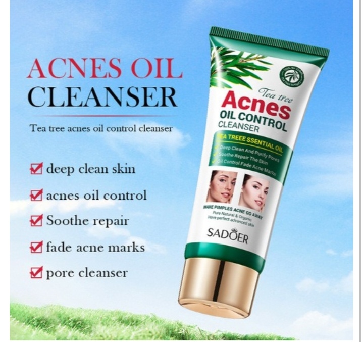 Picture of SADOER Tea Tee Pimple & Acnes Reduce Oil Control Cleanser- 100g Face Wash - 