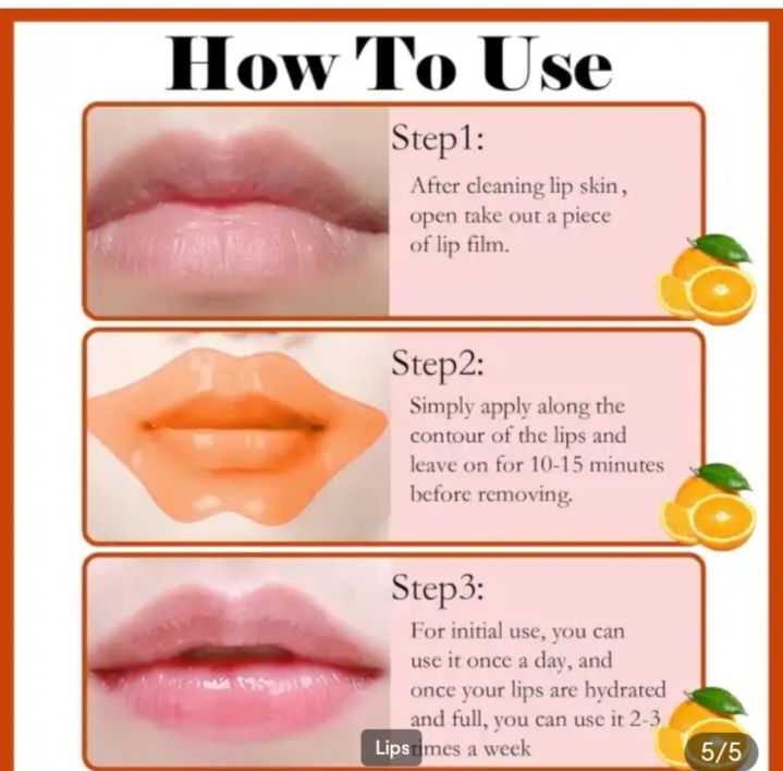 Picture of ZHIDUO Orange Extracted Moisturizing & Reapair Lip Mask- 20 Pcs - 