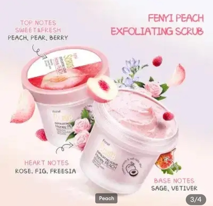 Picture of Fenyi Oil Control Cleansing Exfoliating Honey Peach Scrub-100g - Rose