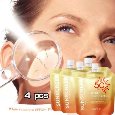 Picture of SADOER SPF 50+ PA+++ White Isolation Protection 6 in 1 White Sunscreen- 30g - 