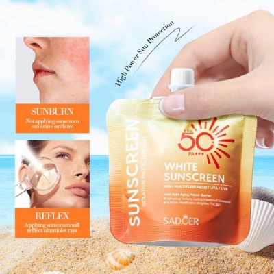 Picture of SADOER SPF 50+ PA+++ White Isolation Protection 6 in 1 White Sunscreen- 30g - 