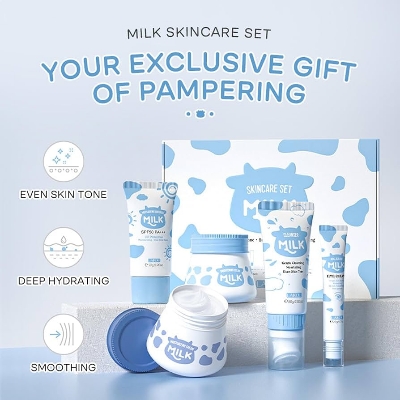 Picture of LAIKOU Milk Extracted 5 Pcs Smoothing & Deep Hydrating Skin Care Set- 5 Pcs/Combo - 