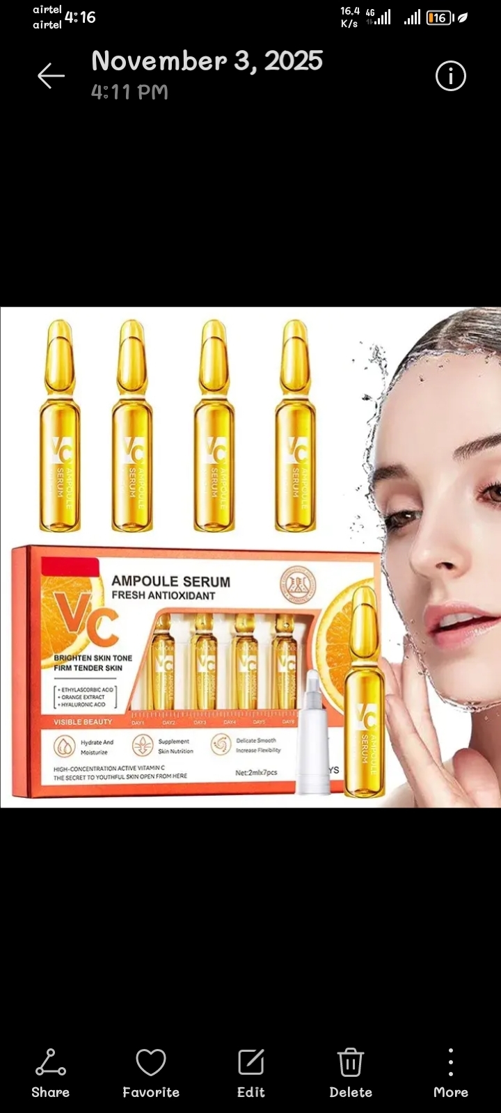 Picture of SADOER Vitamin C Freshen Antioxidant Ampoule Serum- 2mlX7 - 