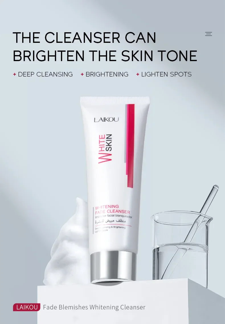 Picture of LAIKOU White Skin Fade Facial Foam Cleanser- 80g - White,Fresh