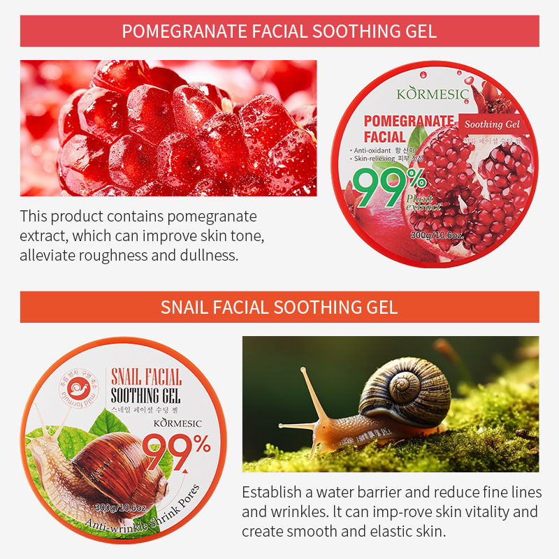 Picture of Kormesic Pomegranate 99% Plant Extracted Facial Soothing Gel- 300g - 