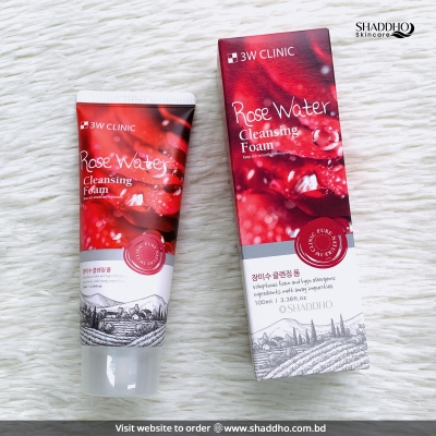 Picture of 3W Clinic Rose Water Cleansing Foam- 100ml - Rose Red,Fresh