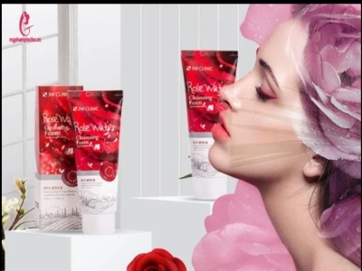 Picture of 3W Clinic Rose Water Cleansing Foam- 100ml - Rose Red,Fresh