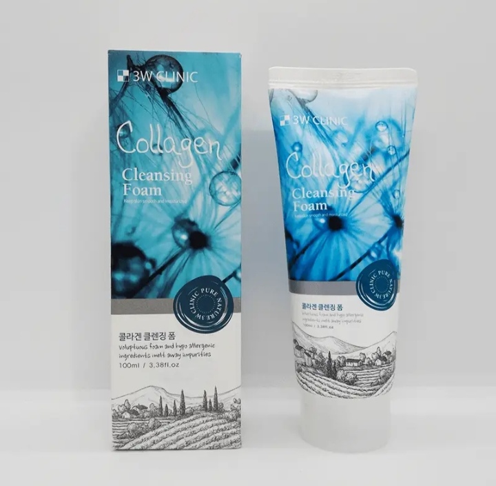 Picture of 3W Clinic Collagen Moisturizing & Smooth Skin Cleansing Foam- Face Wash (100ml) - 