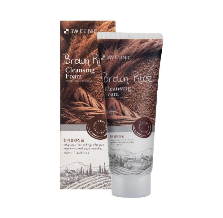 Picture of 3W Clinic Brown Rice Moisturizing & Smooth Skin Cleansing Foam- Face Wash (100ml) - 